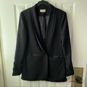 NWOT Anthropologie Boyfriend Blazer, Black, sz 12